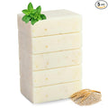 SSA Spearmint & Bran Scented Natural Soap Bars (5 Bars Pack), 3.5oz Moisturizing Triple Milled Botanical Soap with Shea Butter & Glycerin, Plant Based Non-Toxic Australian Bar Soaps for Men & Women
