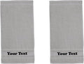 Personalize Your Towels with Custom Embroidery: Names, Monograms, and Initials. Perfect for Bathroom, Spa, Gym, Shower, Kids, Adults, Pool, Travel, Gifts, 2-Piece Hand Towels Set - Grey