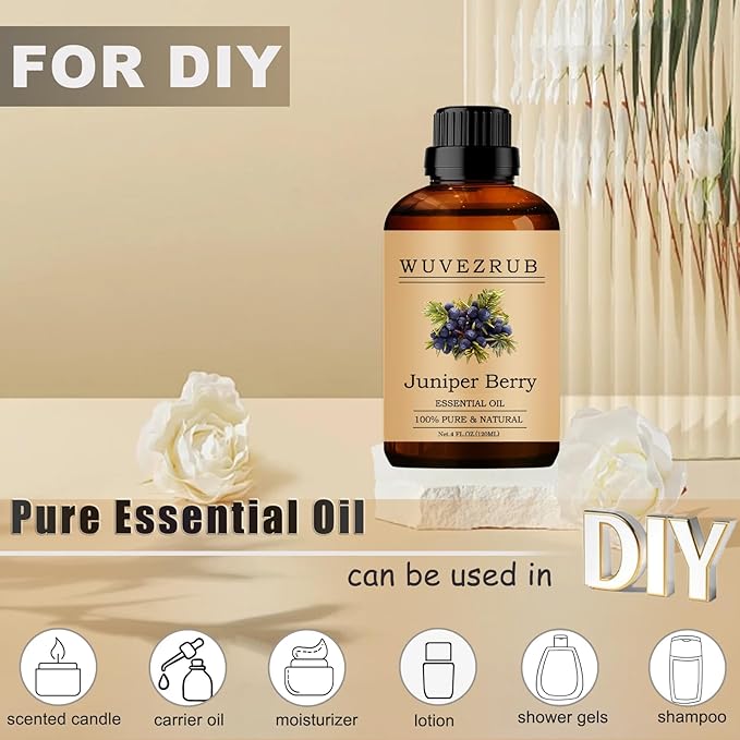 Juniper Berry Essential Oils, 120ML Pure and Natural Essential Oil for Aromatherapy Diffuser - Juniper Berry /4 Fl Oz