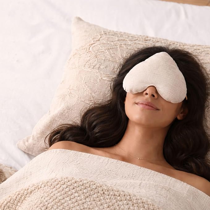 Stillnus First Light Weighted Eye Pillow – Organic Flaxseed & Lavender, Heart Shaped, Relaxation & Feel Better Gift for Women