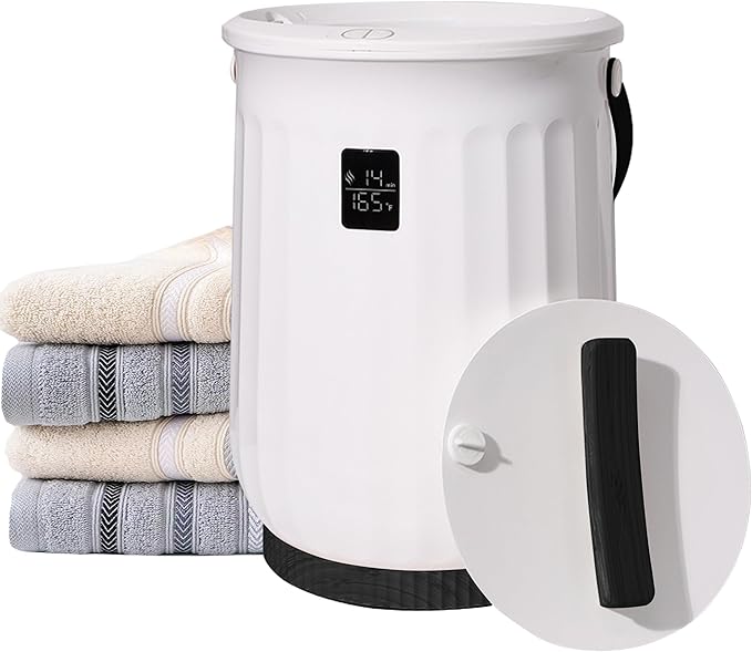 Luxury Large Towel Warmer for Bathroom, Heated Towel Warmer Bucket for SPA, Auto Shut Off, Fits Up to Two 40"X70" Oversized Towels, Bathrobes, Blankets, PJ's and More, Best Ideal Gifts - Black