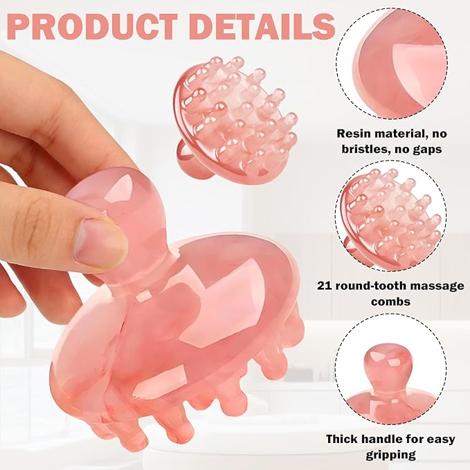Scalp Massage Tool,21 Long Rounded Teeth Scalp Massager Hair Growth,Resin Head Massage Tool For Lymphatic Drainage & Cellulite Massage - Full-Body Gua Sha Comb For Men Women,Portable Massage Tool