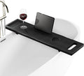 Tinamo Acacia Bathtub Caddy Tray Table | 39x9.8 Inch Large Bath Tub Wooden | Anti-Tipping, Sustainable Tub Tray for Bath tub | Bath-tub Accessories Holders for Bath-tub (Black Color)