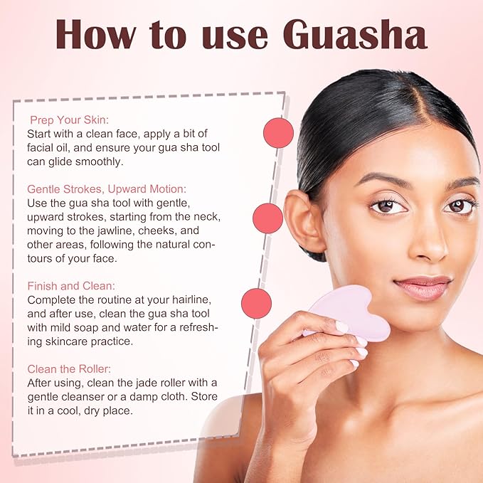 CUBACO Spa Headband and Wristband Set for Women with Ice Jade Roller and Gua Sha, Skin Care Set Tools Puffy Makeup Headband Teen Girl Gifts Trendy Stuff Hair Accessories for Women