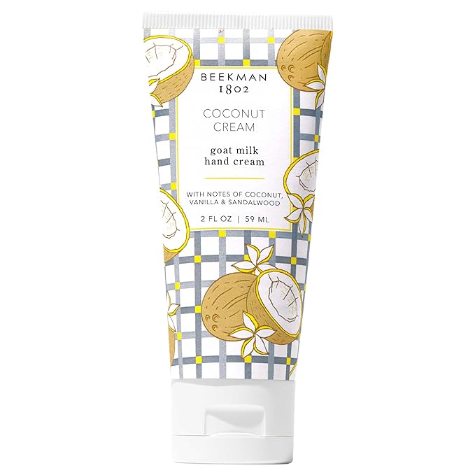 Beekman 1802 Goat Milk Hand Cream – Coconut Cream – Scented – 2 oz – Moisturizing Hand Lotion for Dry Skin – Non-Greasy – Sensitive Skin Safe – Cruelty Free