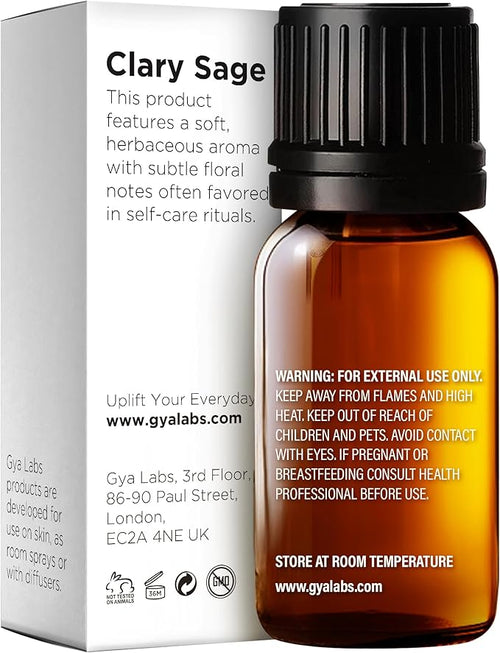 100% Pure Clary Sage Essential Oil - 0.34 Fl Oz - Clary Sage Oil for Hair, Skin, Diffuser, Aromatherapy & DIY Candle Making Scent