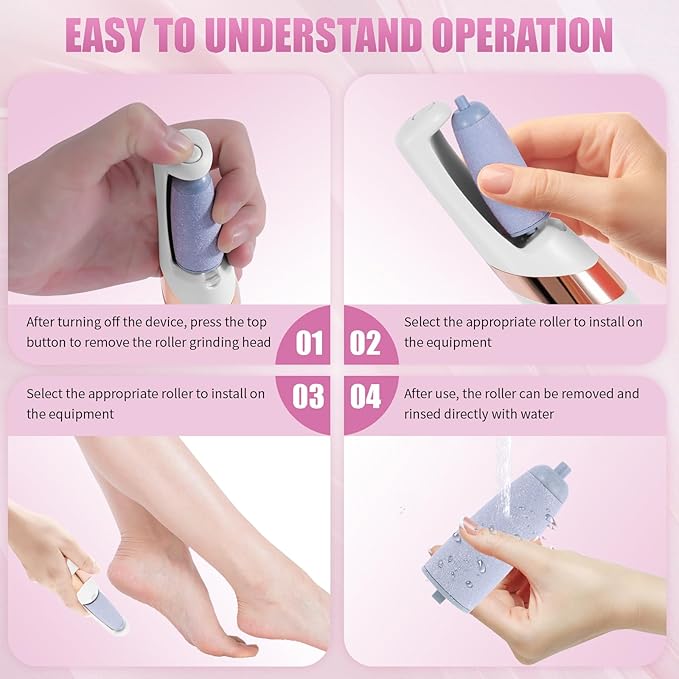 Pedicure Tool, Foot Callus Remover, Electric Pedicure Set, Foot Care, Removes Rough Dead Skin on The Feet, Making Your Feet Smooth.(White)