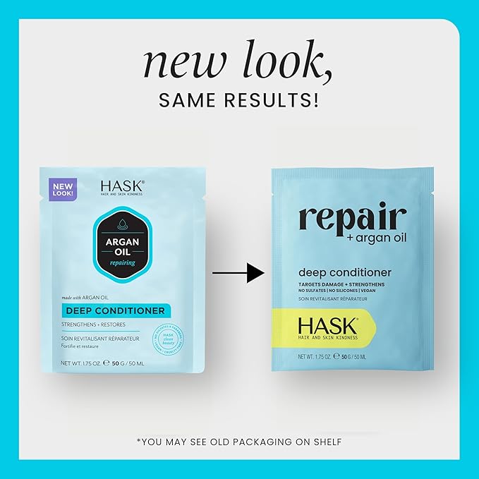 HASK ARGAN OIL Repairing Deep Conditioner Treatments for all hair types, color safe, gluten free, sulfate free, paraben free - Pack of 6