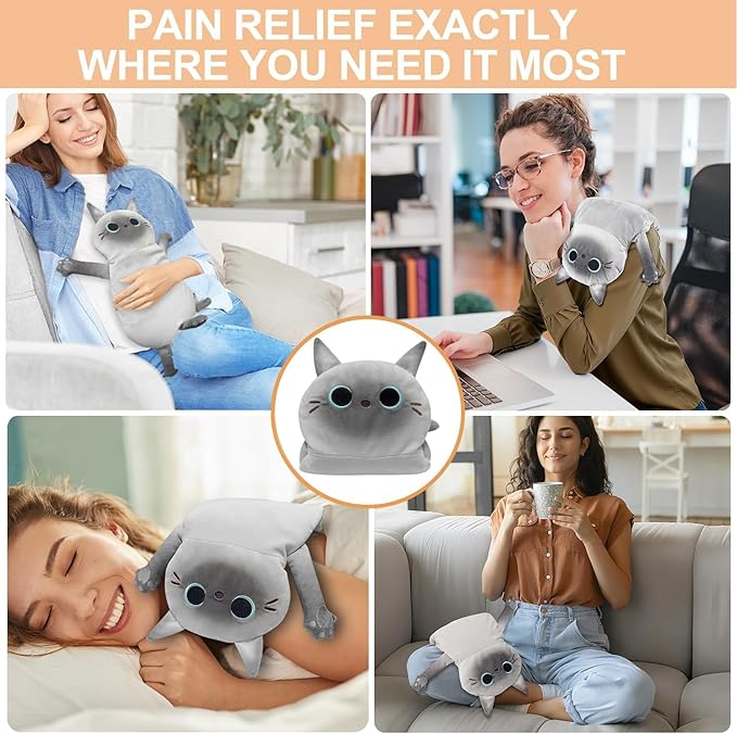 2PCS Large Microwave Heating Pads for Cramps Pain Relief, Moist Microwavable Period Menstrual Heat Packs, Cordless Warm Compress Gift for Mothers Day, Birthday, Thanksgiving, Christmas, 21*12" + 17*9"