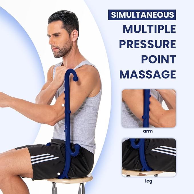 Ranarose Deep Tissue Back & Neck Massager - Back Massager Stick for Pain Relief, Muscle Knot Remover, Trigger Point Massage Tool for Full Body, Shoulders, Legs - Pressure Point Massage Tool