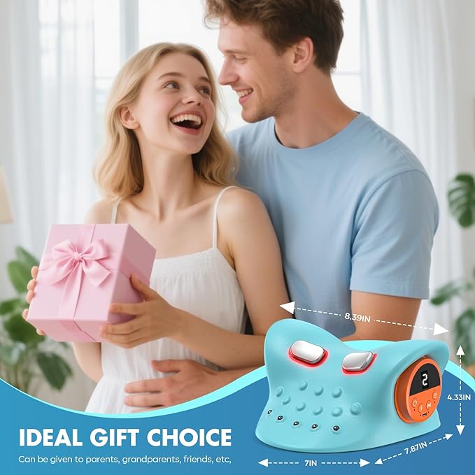 2026 Neck Massager 4-in-1 with Deep Tissue 3D Kneading & Soothing Heat - Portable Cordless Pillow for Cervical Traction,Shoulder and Back Relief,9 Intensity Levels with Type-C Charge For Home Office