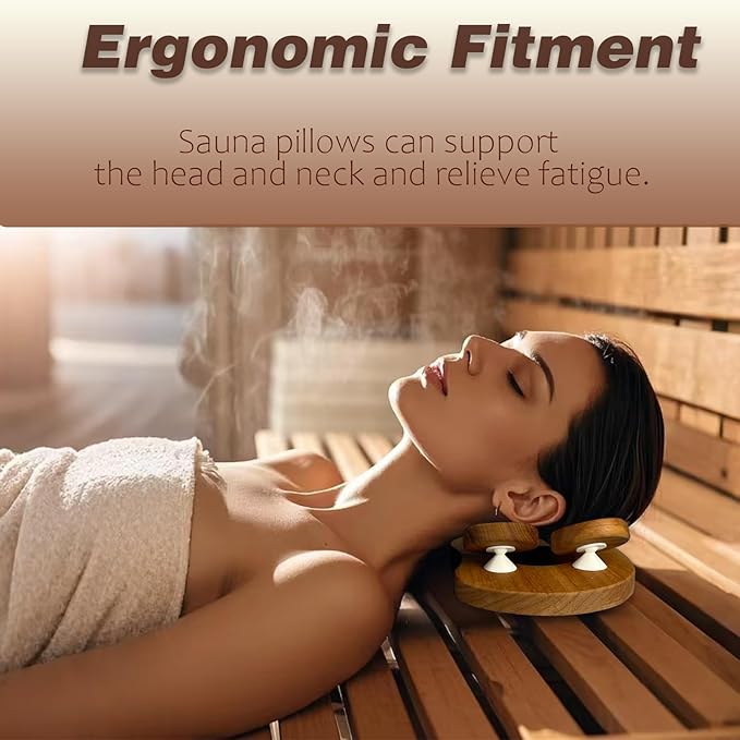 Benks Sauna Pillow, Sauna Accessories, Ergonomically Designed Sauna Headrest, Relieves Neck and Shoulder Pain, Provides Head Support and Relaxation, Suitable for Saunas, Spas and Gyms (Dark Color)
