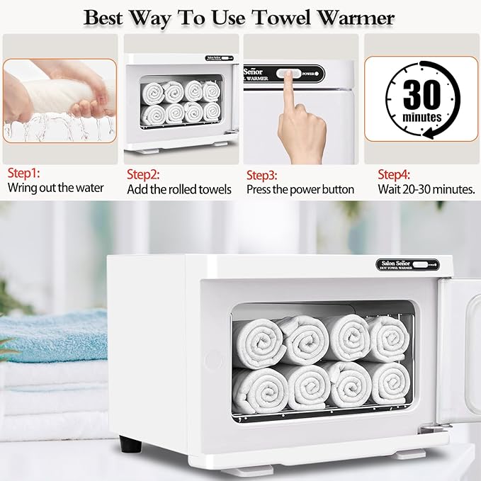 Salon Señor Small Towel Warmer,Hot towel Cabinet with Fast Heating and Hold Heat Function,Suitable for Massage and Facial Care