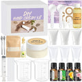JCOOS Hand Cream Making Kit, Lotion Kit, DIY Handcream For Very Dry Hands, Almond Oil, Vitamin E, Tube, Essential Oils, Natural Whipped Shea Butter Body Butter Making Kit Gifts for Women