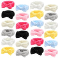 Jexine 24 Pcs Facial Spa Headband Makeup Headbands Bulk Bow Hair Head Band Fluffy Plush Spa Headband for Women Washing Face Shower Cleansing(multicolor,Sweet Style)