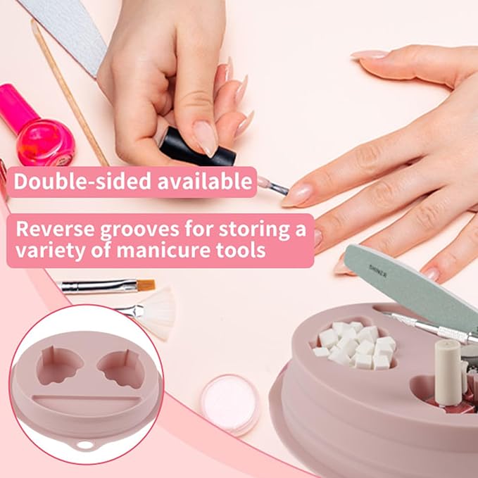 Silicone Hand Soaking Bowl for Nail Art & Manicures – Foldable, Dual Hand Spa Basin – Cuticle Softener, Dead Skin Removal & Hand Care – Portable & Easy Storage