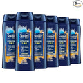 Suave Men Moisturizing Body, Face and Hair Wash, 3-in-1 For Hydrated Skin and Hair, Citrus & Musk scent, No Parabens, No Phtahaltes, 18 Oz Pack of 6