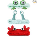 WLLHYF 3 Pack Spa Headband Face Wash Hairband Facial Makeup Head Wraps Cartoon Elastic Head Band Cute Frog Snail Crab Shower Headband Creative Hair Accessories for Beauty Skincare Sports