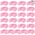 25 Pcs Pink Spa Headband Bulk Pink Makeup Headbands for Washing Face Cute Bow Hairbands Soft Coral Fleece Hairbands for Women Face Skin Care Makeup Spa Gift Shower Yoga
