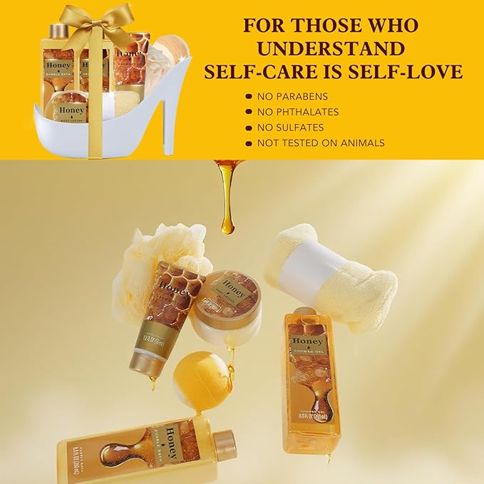 Spa Luxetique Gifts for Women High Heel Gift Set for Women 8pcs Spa Gift for Womens Nourishing Honey Birthday Gifts for Womens Mom Grandma Wife Coworker Mothers Day Gift