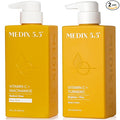 MEDIX Vitamin C Body Wash + Vitamin C Body Lotion & Face Moisturizer 2PC Skin Care Set | Anti Aging Lotion + Body Cleanser Skincare Set For Women, Men, & Smoother Looking Skin, 2-Pack