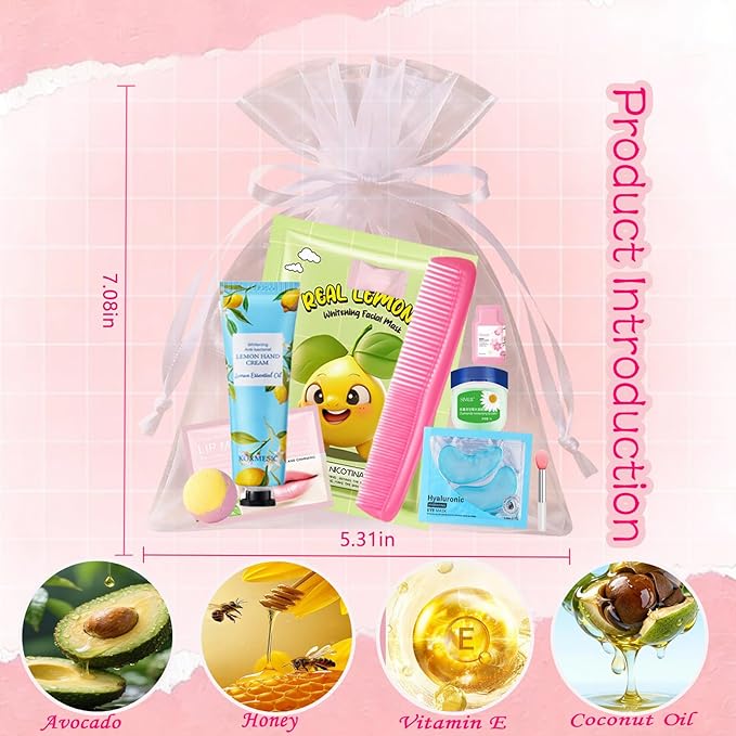 144 PCS Spa Party Supplies for Women, Spa Party Favors Include Face Masks Skincare,Hand Cream,Lip Mask,Comb and Foot Bath Bombs,Spa Birthday Sleepover Party Supplies for Women