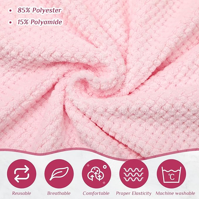 Tigeen Plus Size Towel Wrap for Women Spa Robe Set with Shower Hair Drying Turban Cap Towel Headband Adjustable Bathrobe