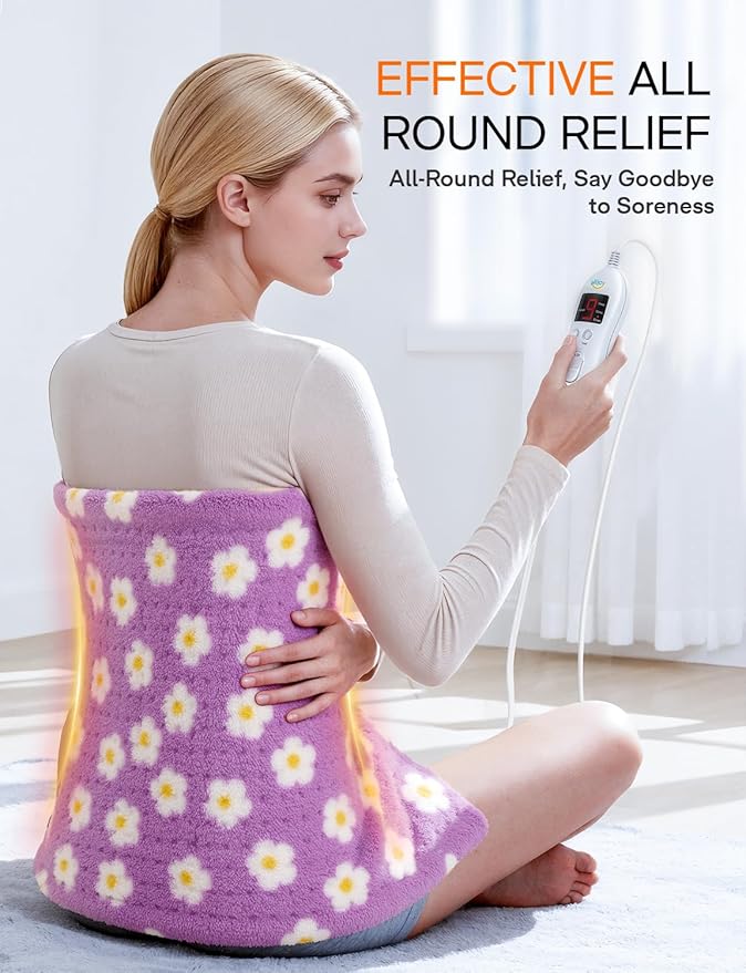 ALLJOY King Size Heating Pad for Back Pain Relief, 33”x 17” Extra Large Heating Pad for Period Cramps, Mothers Day Gifts for Mom, Heating Pad for Neck and Shoulders and Back with Auto Shut Off Timer