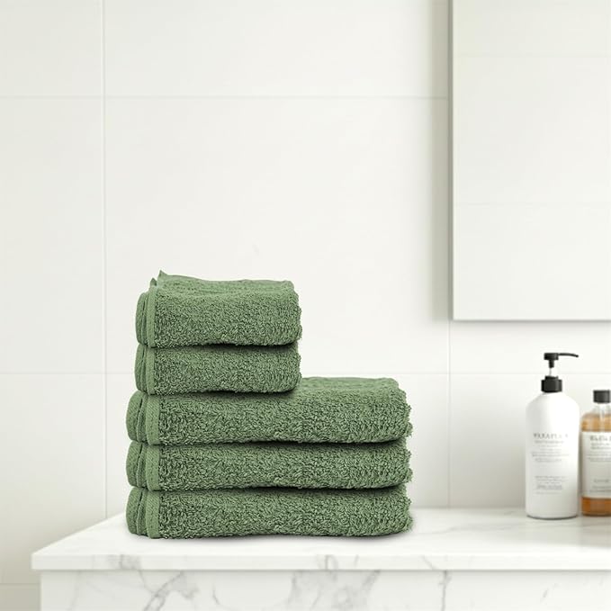24 Pack Green Hand Towel 100% Cotton Spa Towel – 16x26 inches Highly Absorbable Facial Towels Gym, Hair Towel and Face Towel Bulk Small Towels (Not Bleach Proof)