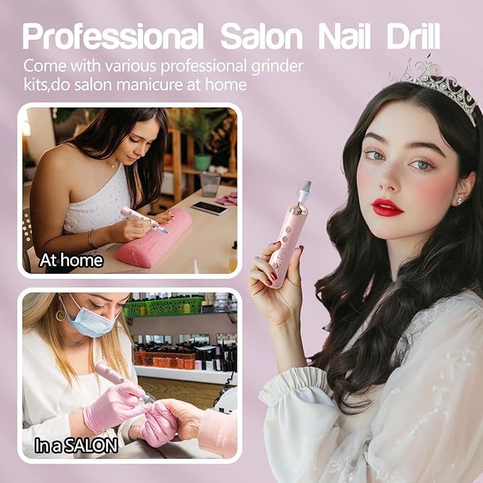 Droyek Electric Nail Drill Machine Nail Drill Electric File Nail File Kit for Beginners Acrylic Gel Nails Manicure Pedicure Polishing Shape Tool with 8 Bits Gel Nails and Home Salon Use