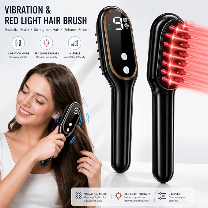 Scalp Massager with Oil Applicator for Thinning Hair & Dry Scalp, Electric Vibrating Scalp Brush, Cordless Head Massager for Scalp Care, Helps Improve Absorption for Fuller-Looking Hair