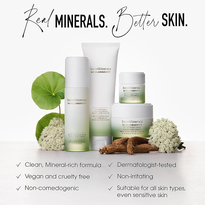 bareMinerals SKINLONGEVITY Barrier Boosting Serum, Hydrating Face Serum with Niacinamide, Strengthens Skin Barrier, Improves Texture, Suitable for All Skin Types, 30ml