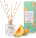 100ml Scent Diffuser with 6 Fiber Sticks, 3.5 oz Reed Diffuser Set Aromatherapy Fragrance Diffusers Air Fresheners for Home Bedroom Bathroom (Cantaloupe)