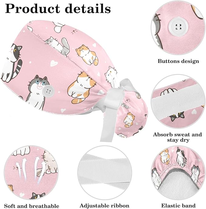 Women's Working Caps with Scrunchies Tarot Pattern Background Lace-Up Hat Unisex Hair Covers One Size