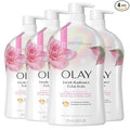 Olay Body Wash for Women, Fresh Radiance, Refreshing & Renewing, Made with Plant Based Cleansers, B3 Botanical Complex, For All Skin Types, Rose Water & Sweet Nectar Scent, 33 fl oz (Pack of 4)