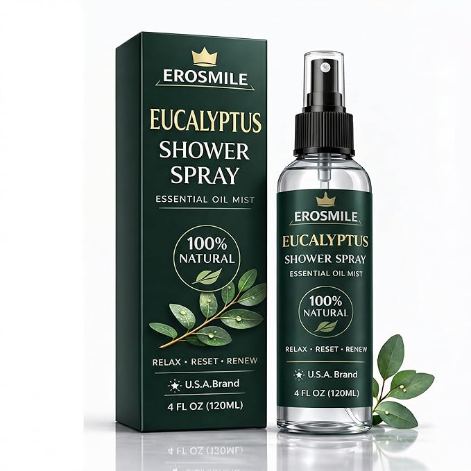 Eucalyptus Shower Spray, Pure Eucalyptus Oil Shower Mist - Sauna and Spa Steam Room Spray, At Home Spa Experience - 6.76 oz