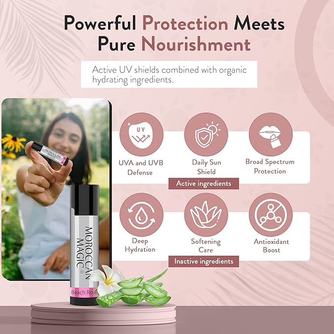 Moroccan Magic Organic Lip Balm & SPF15: 14 Piece Variety Pack Gift Set | Organic Argan and Essential Oils | Smooth | Natural | Non-Toxic | Cruelty Free | chapstick bulk lip balm | 14 Pack