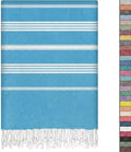EPHESUS TOWELS Turkish Beach Towel - 38x70 inch Oversized - Sultan Design - Turkish Towel for Beach, Bath, Pool, Gym, Yoga - Prewashed, Lightweight, Quick Dry (Aqua Turquoise)