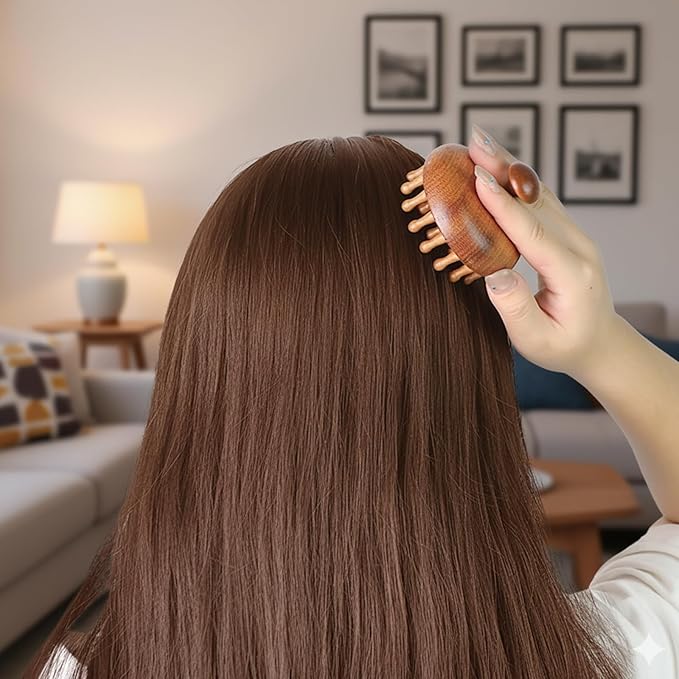 CZFSWT 2PCS Wooden Scalp Massager Set, Scalp Massager Hair Growth, Scalp Massage Tool Suitable for Daily Scalp Massage, Relieve Stress and Relax