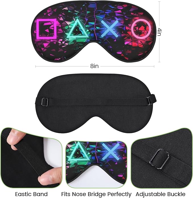 2 Pcs Boys Sleep Eye Mask, Guys Blackout Sleeping Silk Mask for Kids Adult Children's Travel Eye Cover Blindfold for Game
