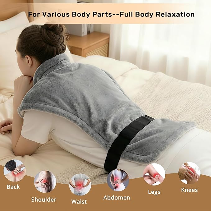 Extra Large Heating Pad for Neck, Shoulder, Back Pain Relief, 38" x 26" XXL Electric Heated Pad for Full Body, 3 Heat Settings, 11 ft Long Cord, Auto Shut Off King Size Heating Pad