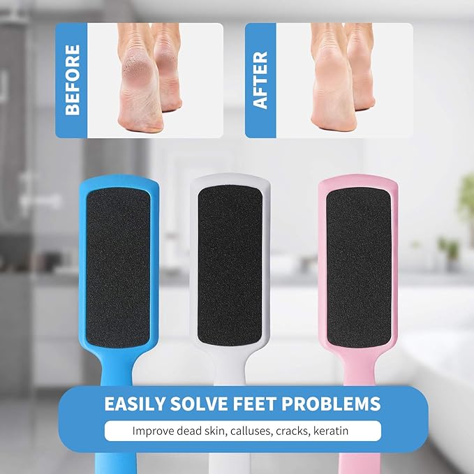 Fu Store Pedicure Foot Files Callus Remover with Double Sided Feet Rasp for Dead Skin Professional Scrubber for Feet (3 Pack)