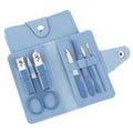 Manicure Set, 7 in 1 Professional Nail Clippers Scissors Pedicure Kit, Stainless Steel Nail Care Tools with Case, Portable Manicure Grooming Kit Christmas Stocking Stuffers Gift for Women (Blue)