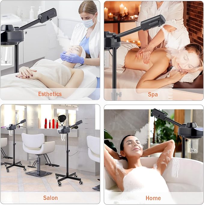 OmySalon Esthetician Steamer Professional Facial Steamer, Face Steamer with Hot Ozone Mist for Beauty Salon Spa Home, Rotatable Sprayer, Personal Skin Care Deep Cleaning