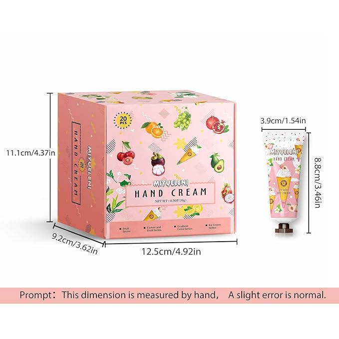 20 Pack Hand Cream Gift Set , Mothers Day Gifts, Moisturizing Hand Lotion Travel Size for Dry Hands, Birthday Gifts for Women&Teen girls, Teacher Appreciation Gifts, Nurses Week Gifts, Mini Bulk Gifts
