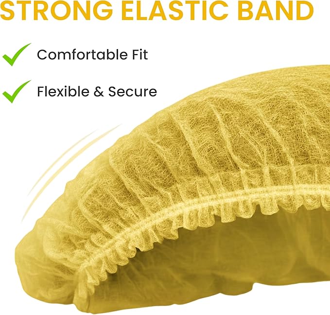 Disposable Bouffant Caps 21 Inch Non Woven Hair Net Elastic Head Cover For Food Service Kitchen Salon Lab Spa And Hygiene Use