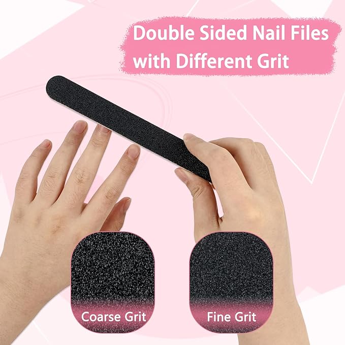 LNAUJS 26 Pack Nail Files and Buffers Set, 100/180 Grit Black Nail Files and Nail Buffer Blocks, Professional Pedicure and Manicure Tools Kit for Nail Care and Nail polishing