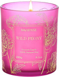 M&SENSE Wild Peony Floral Natural Soy Scented Candle, 7.8oz 42H Non-Toxic Long Burning, Romantic Home Fragrance, Perfect for Moms for Wife & Her
