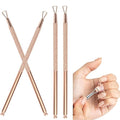 Beavorty Triangle Stainless Steel Cuticle Pusher Gel Remover Tool 4-Pcs Nail Art Scraper for Precise Gel Polish Removal and Nail Care