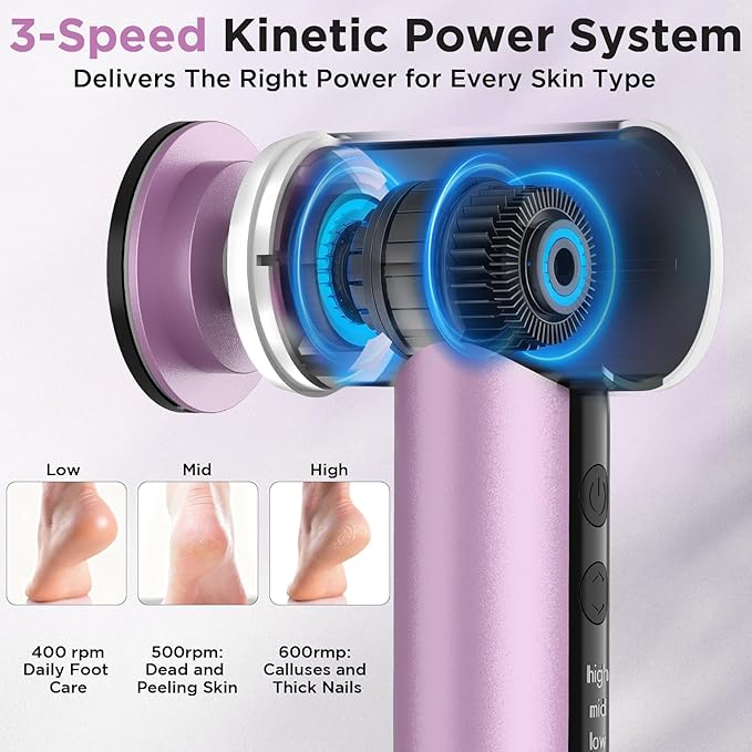 Electric Foot Callus Remover, Apply Oil,Foot SPA,Foot File,Reusable Nano-Glass Head, Ergonomic Premium Aluminum Callus Remover for feet, Rechargeable Pedicure Tools for Feet,Gifts for Men Women